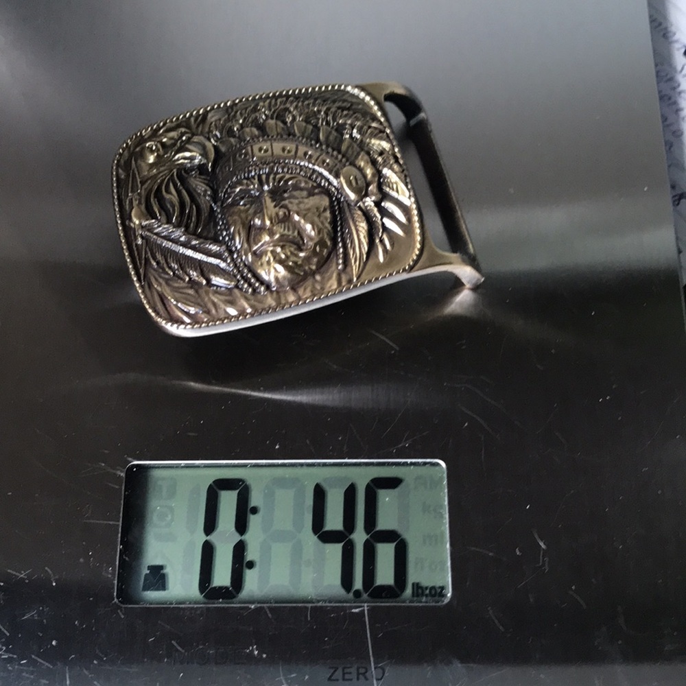 Western Chief Rectangle Solid Brass Belt Buckle - image 6